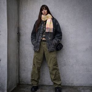 Anthropologie Maeve Pink Yellow Plaid Wool Scarf, New with Tags